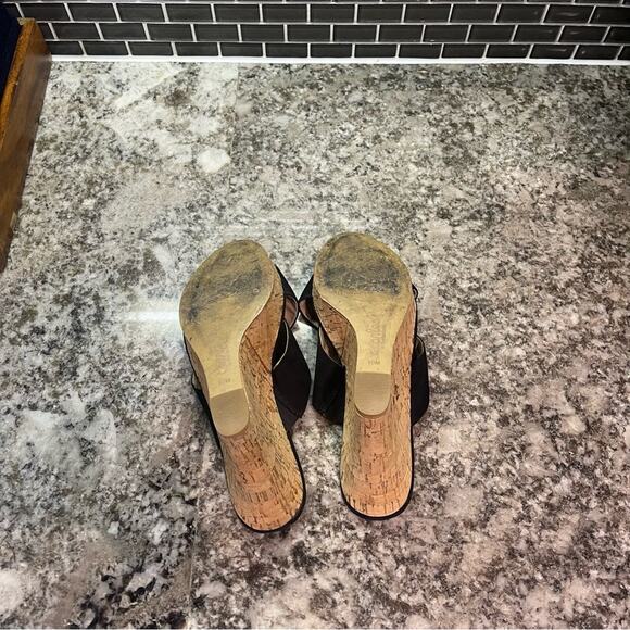 Women's Latrice Wedge Mule Sandal - Charles David - Black and cork - Picture 8 of 10